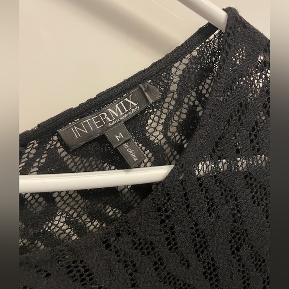 Black body on dress with mesh sleeves and details - Picture 3 of 4